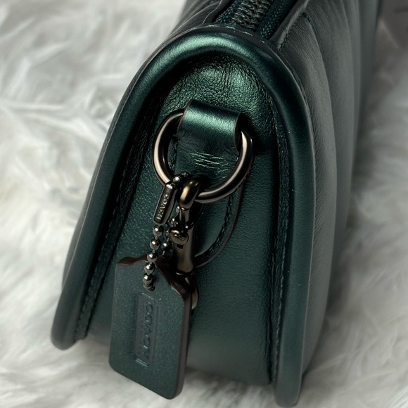 NEW/NWT COACH Quilted Swinger 20 - Metallic Dark Green - Picture 7 of 16